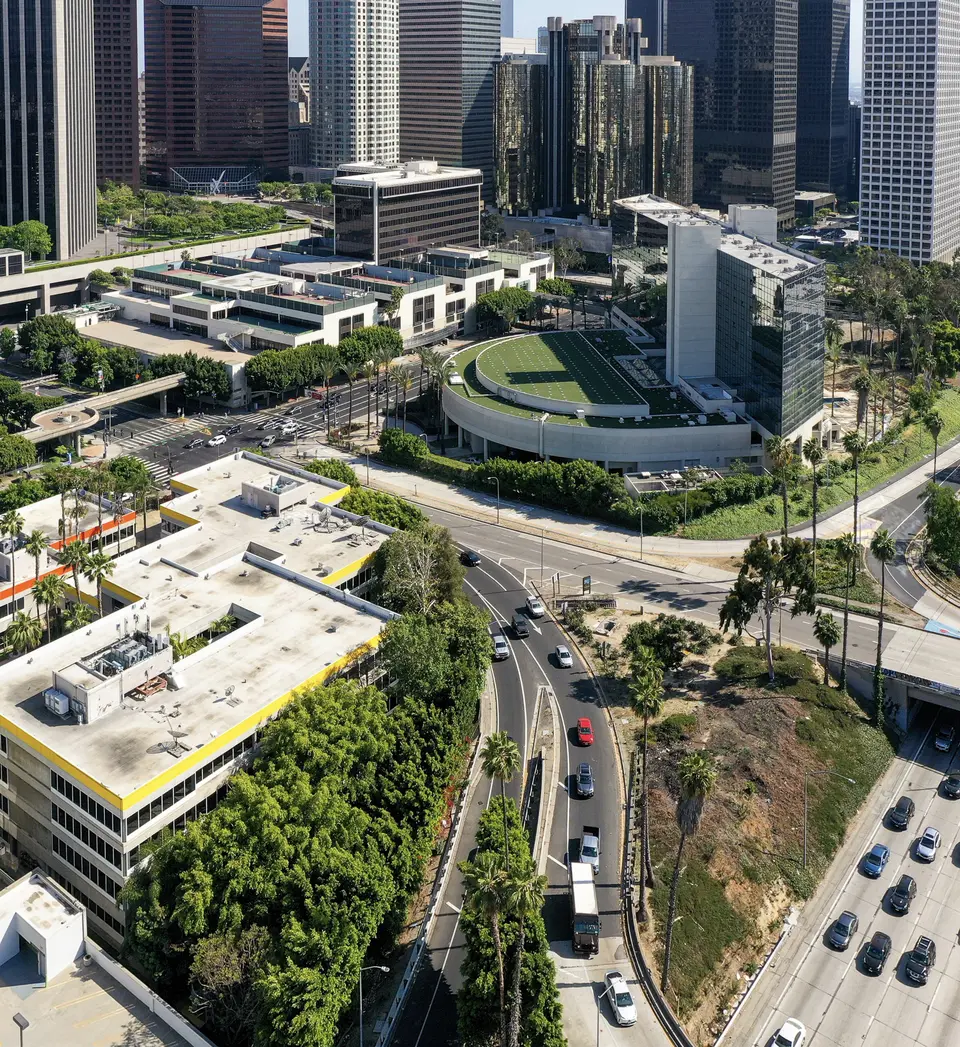 Urban green buildings and eco-friendly city infrastructure.